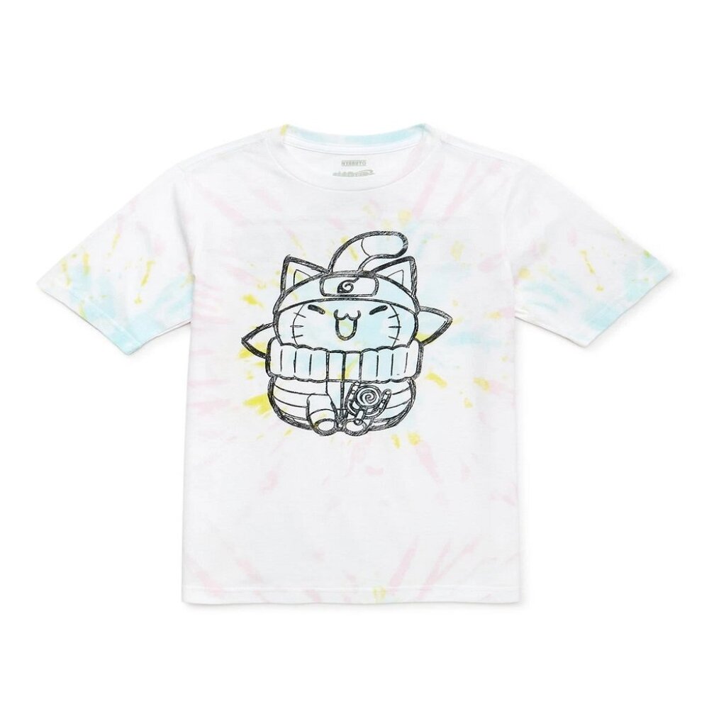 Naruto Boys Cat Scratch T-Shirt with Short Sleeves, Medium, NWT